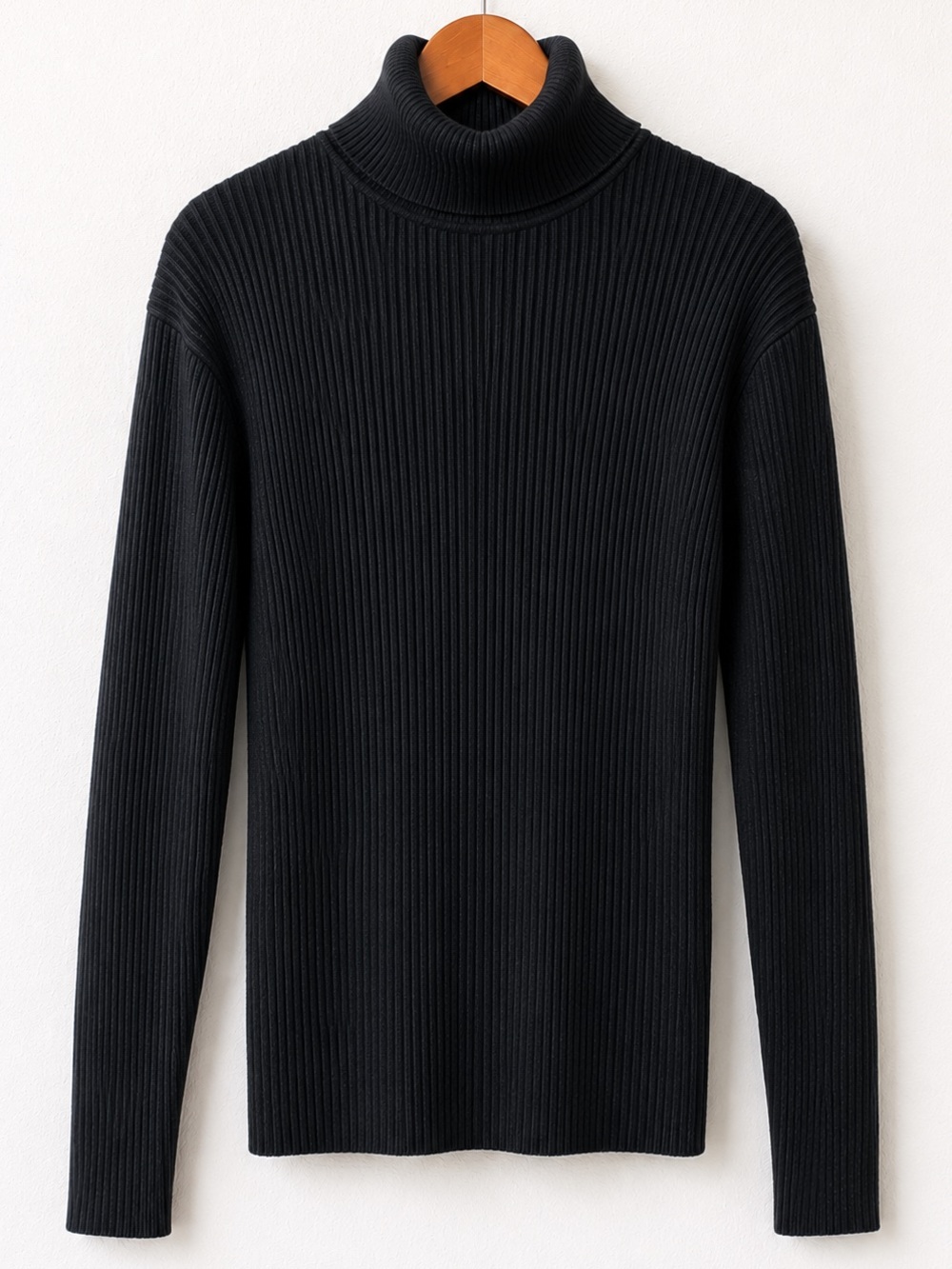 NWT COOFANDY Black Knit Ribbed Turtleneck Sweater - Men SZ Med
